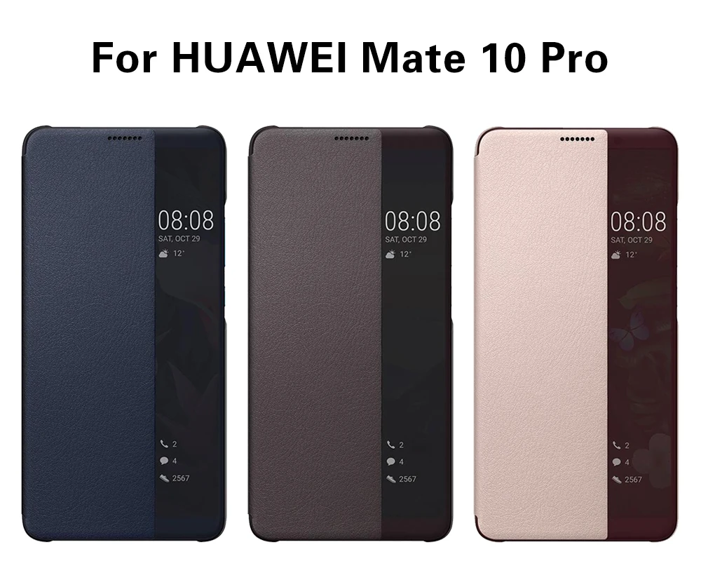 cute phone cases huawei New Original 100% Official HUAWEI Mate 10 Pro Case  Mirror Smart View Window Leather Flip Huawei Mate 10 Protection Cover cute huawei phone cases