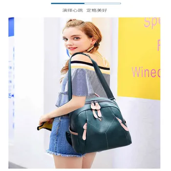 

New Fashion Style Women's PU leather Backpack Solid Lady Anti-Theft Backpack Travel School Shoulder Bag 2019 mochila feminina