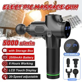 

LCD Display Massage Gun Deep Muscle Massager Muscle Pain Body Massage Exercising Relaxation Slimming Shaping Pain Relief