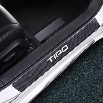 

4PCS Car Door Threshold Scuff Anti Scratch Carbon Fiber Sticker For Fiat 5cc Abarth Pondo Punto Tipo Accessories