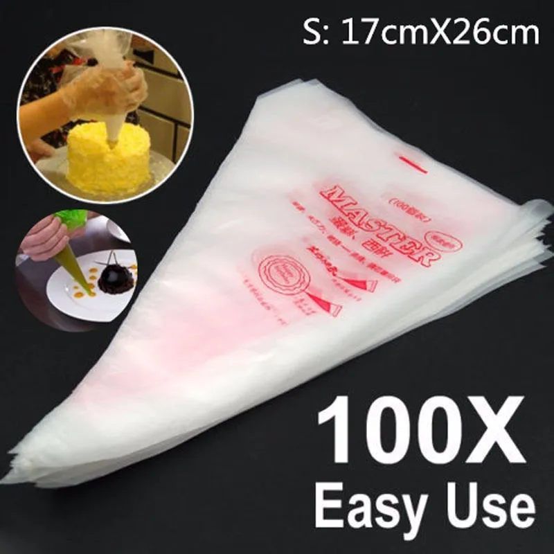 100 PCS Small Size Thicken Disposable Piping Bag Icing Fondant Cake Cream bag Decorating Pastry Tip Tool | Дом и сад