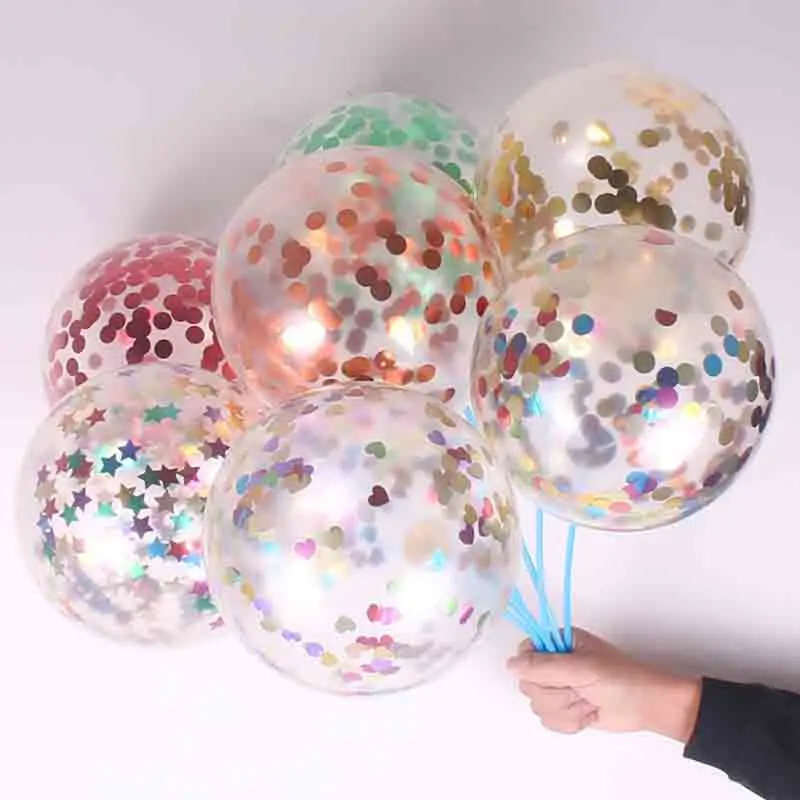 10 шт./многоцветная партия прозрачный воздушный шар Венера алюминиевая конфетти из фольги и надувные игрушки Прозрачный с днем рождения мы