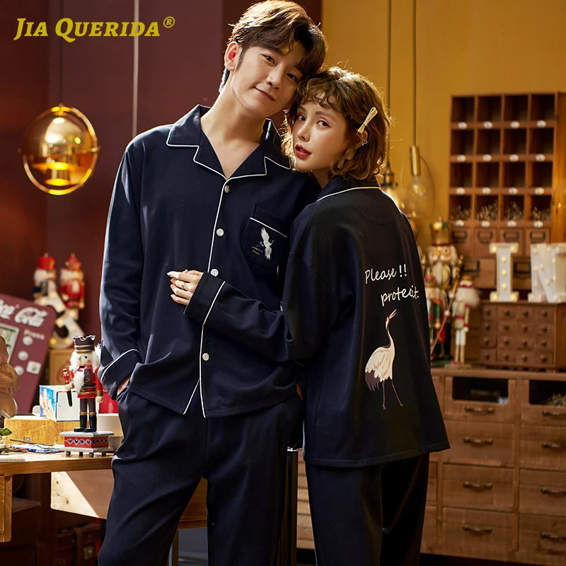 New Pajamas Set Homesuit Homeclothes Long Sleeve Long Pants Fashion Style Buttons Front Pocket Turn Down Collar Sleepwear Pj Set