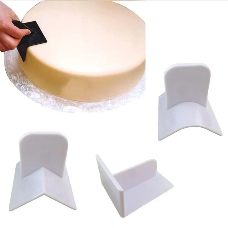 Cake Polisher Smoother Pastry Molds Cream Edge Scraper Plastic Bakeware DIY Fondant Cake Tools White Cupcake Decorator