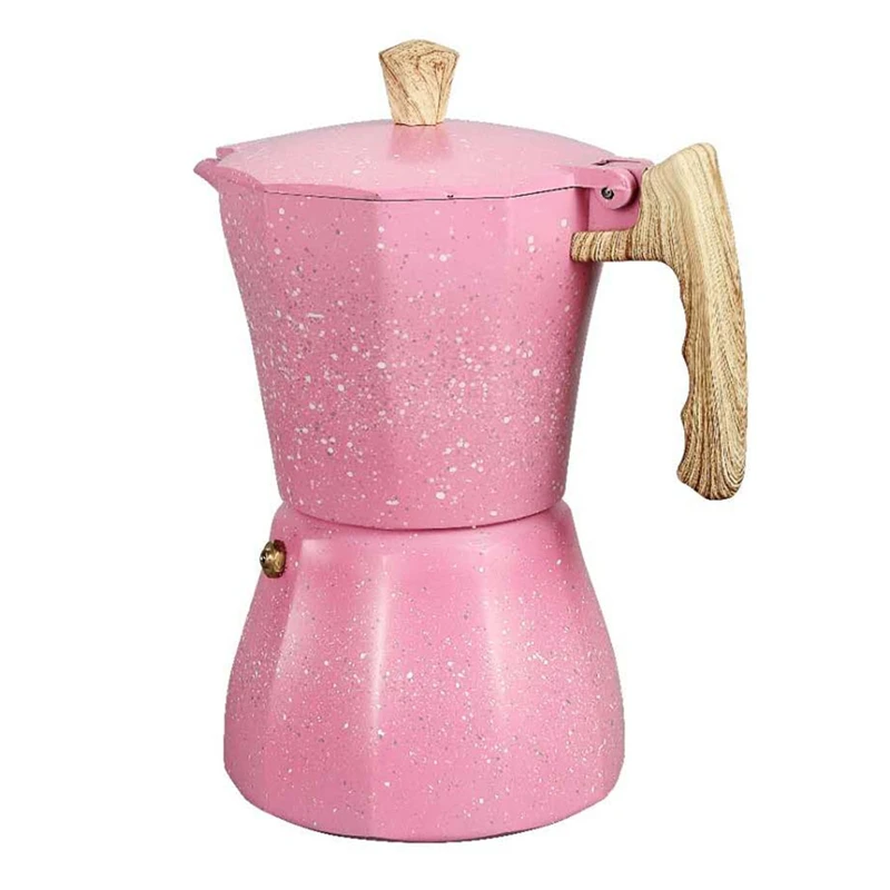 

Latte Mocha Coffee Maker Italian Moka Espresso Cafeteira Percolator Pot Stovetop Coffee Maker 300Ml Pink Retail