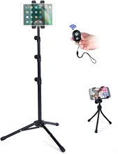 Trépied pour tablette IPad, support de tablette au sol avec hauteur réglable pliable pour iPad Mini, iPad Air et plus de 7 à 13 pouces