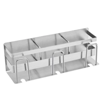 

Stainless Steel Toothbrush Holder Toothpaste Stand Rack Adhesive Bathroom Organizer