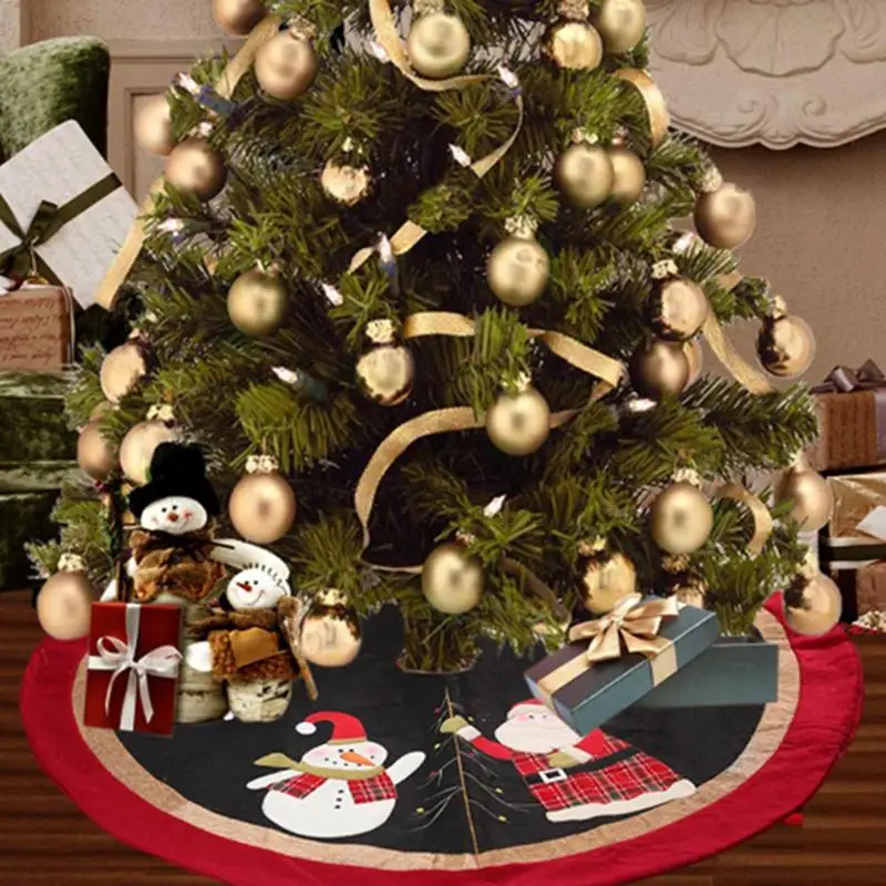 120 см мягкие юбки для рождественской елки, Круглый нетканый Кружевной Фартук на липучке, покрывало для одеяла, украшения для домашней вечеринки, принадлежности