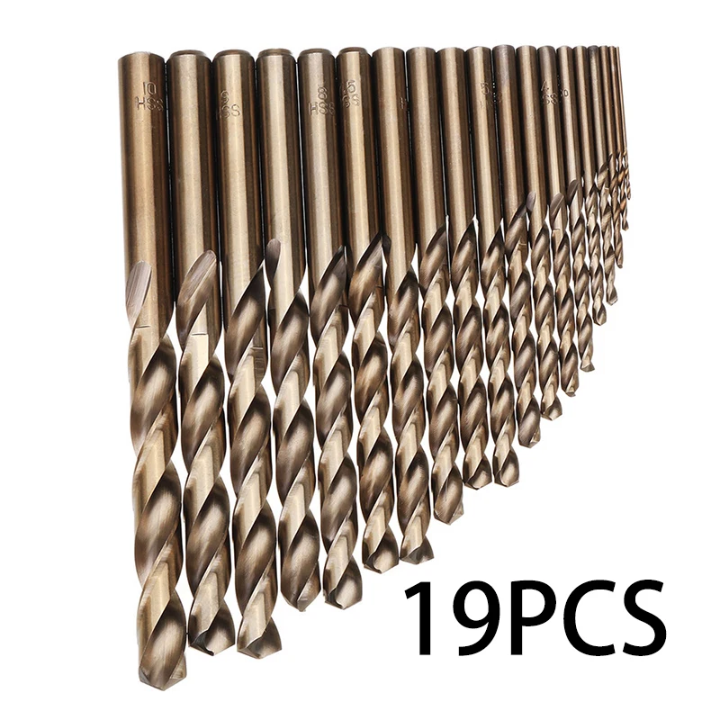 

19 Pcs/set 1 -10mm Drill Bit Tools Metal Wood Drilling M35 HSS Repair Fixing Kit