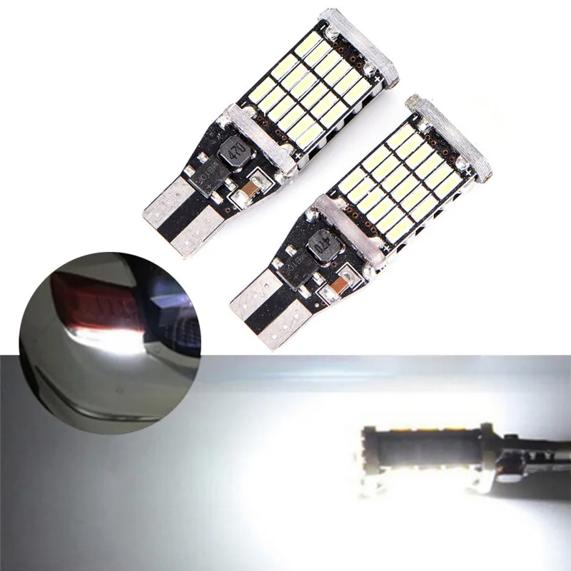 1PCS T15 W16W 45 SMD 4014 Error Free LED Car Reverse Back Light Bulbs 6000K White