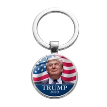 Trump 2020 bandeira de impressão criativa chaveiro manter a américa grande donald para presidente eua afirmação carro chaveiro chaveiro