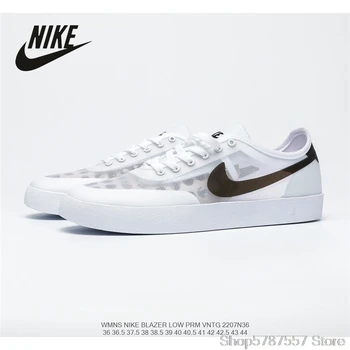 

Original Nike Blazer Low Prm Vntg trailblazer breathable translucent mesh upper Men's low-top skateboard shoes size 40-44