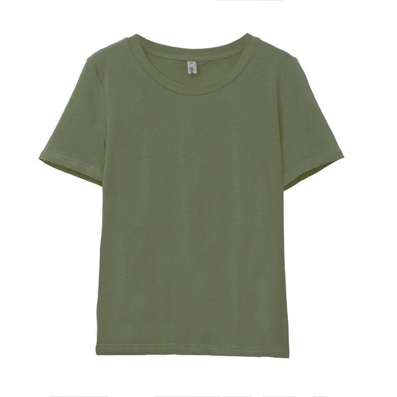 Летняя женская футболка с круглым вырезом и короткими рукавами для девочек, базовая нательная футболка, 2 шт./3 шт.,, M30146 - Цвет: color 50 (1 pc)