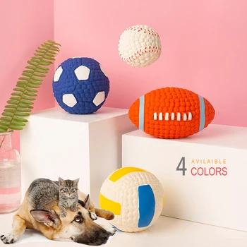 

ThinBest Soft Bouncing Latex Ball Fetch Throw Balls Sound Training Teeth Toy Pet Dog Chewing Ball Pet Interactive SuppliesToys