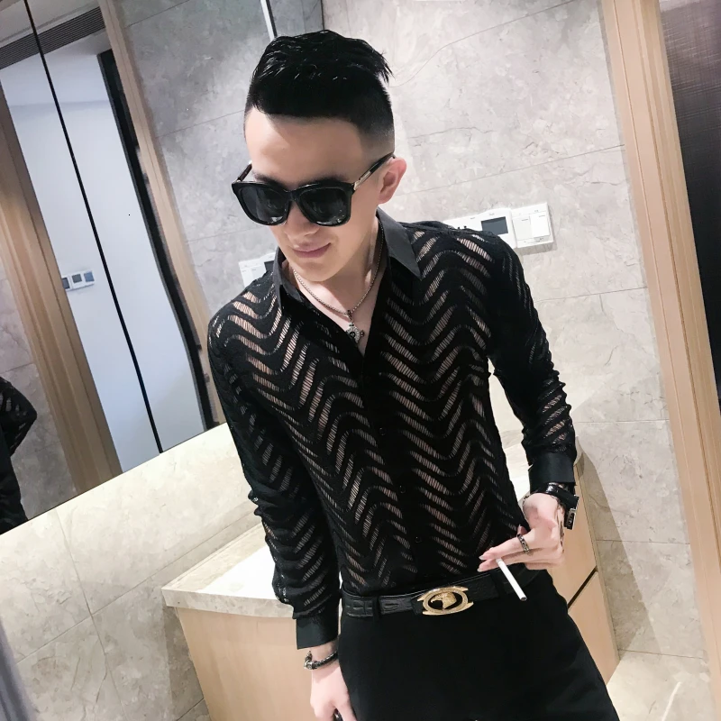 Летняя рубашка с короткими рукавами, рубашка Camisa hombre, прозрачная рубашка, рубашка в полоску, прозрачная рубашка для мужчин, Chemise Homme Marque