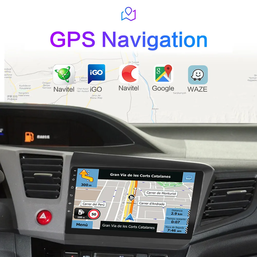 Автомагнитола 2 din для Honda Civic 2012 2013 2014 2015 Android 9 0 4 Гб + 64 ГБ DSP ips мультимедийный