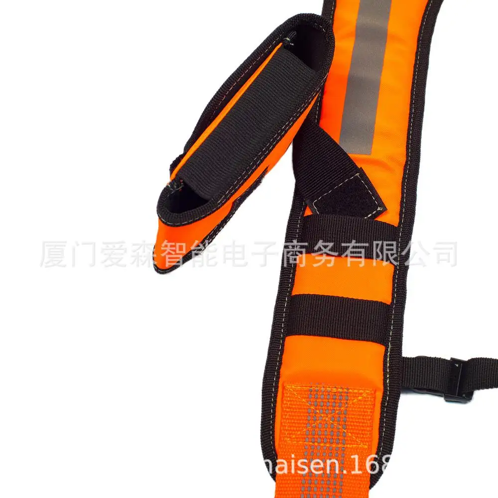 Tool suspender reduce load Heavy Duty Work Tool belt Suspender H-shaped suspendable tool bag fluorescent orange reflective strip