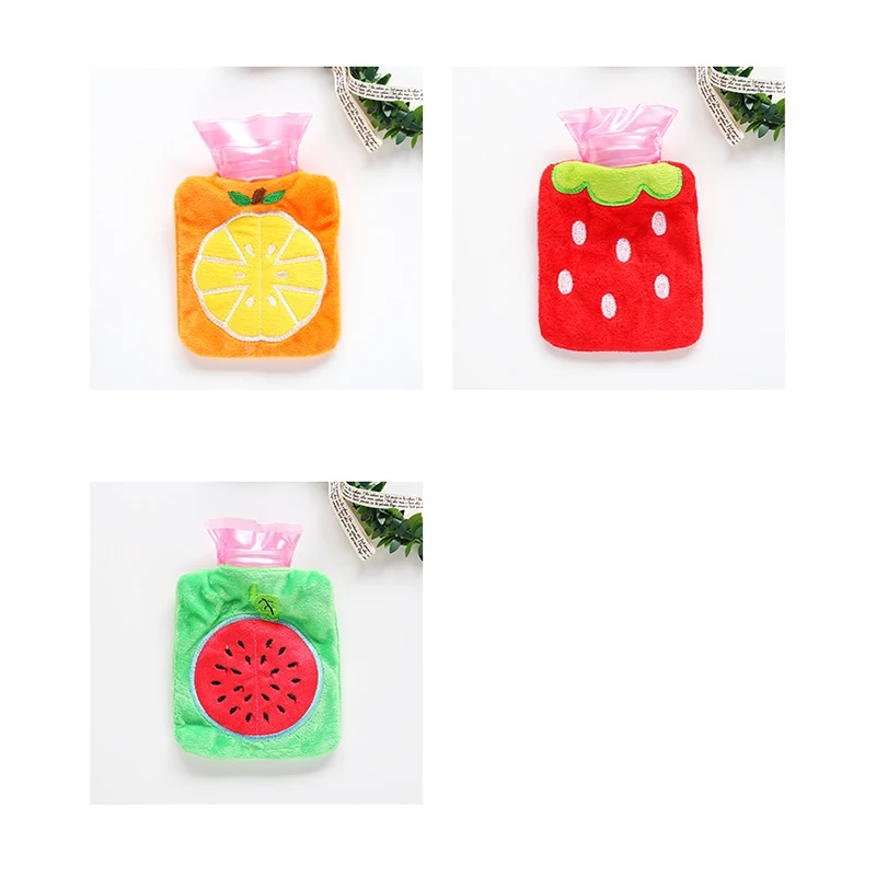 1 pcs Plush Cartoon Thick Hot Water Bottle Bag Warm Relaxing Heat Cold Therapy Portable Hand Warmer Water Injection Storage Bag
