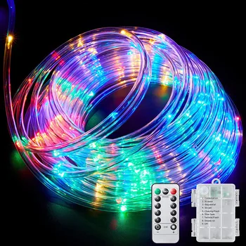 Thrisdar Led Rope Light Battery Operated 10M 20M 30M Outdoor Fairy Kerst String Licht Voor Camping Party bruiloft Decor
