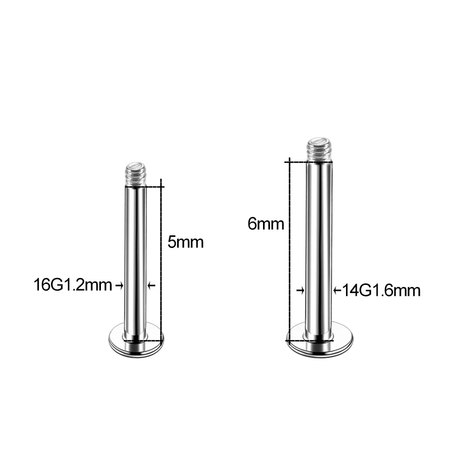 G23 Titanium Screw Barbell Replacement Accessories Labret Eyebrow Tongue Piercing Nose Ear Studs Piercing Jewelry Body Piercing Jewelry Body Jewelry 10Pcs/set