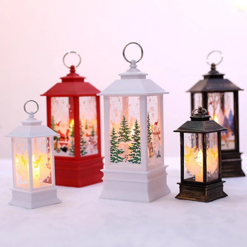 

Christmas LED Tea light Candles Lantern for Christmas Decor Part Home Decoration Accessories Room Seasonal Decoration