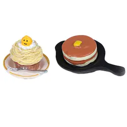 Резиновая имитация кофе торт сковорода торт десерт для еды миниатюрная Статуэтка ролевые кухонные игрушки кукольный домик ручной работы