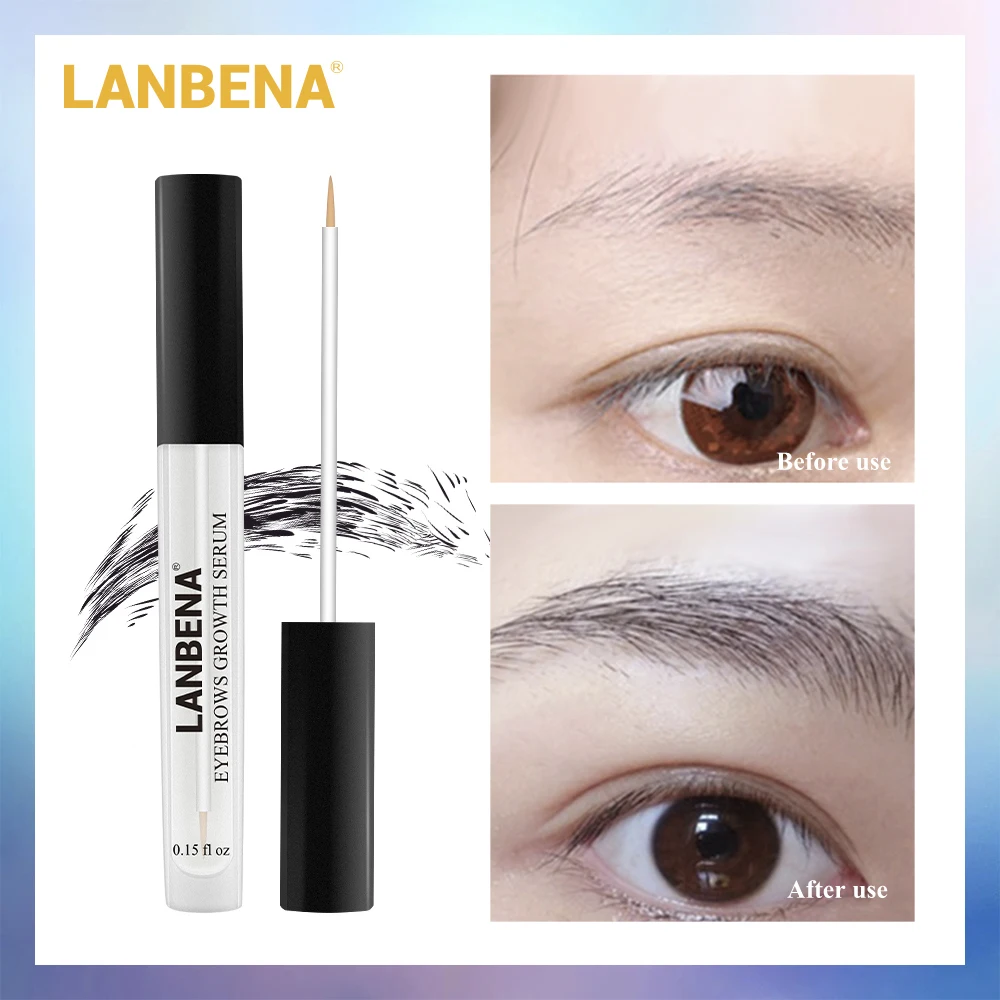 

Lanbena Serum Longer Fuller Thicker Nourishes Eyebrow Enhancer Eyelash Fast Powerful Hair Growth Make Up Beauty Unisex