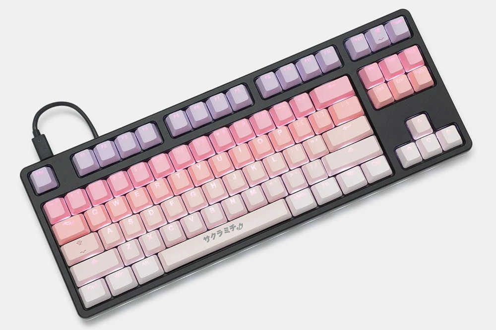 US $69.00 taihao Sakura Michi pbt double shot keycaps for diy gaming mechanical keyboard Backlit Caps oem profile light through ISO UK