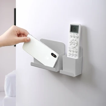 

Wall Mounted Organizer Storage Box Remote Control Air Conditioner Storage Case Mobile Phone Plug Holder Stand Container 2 Sizes