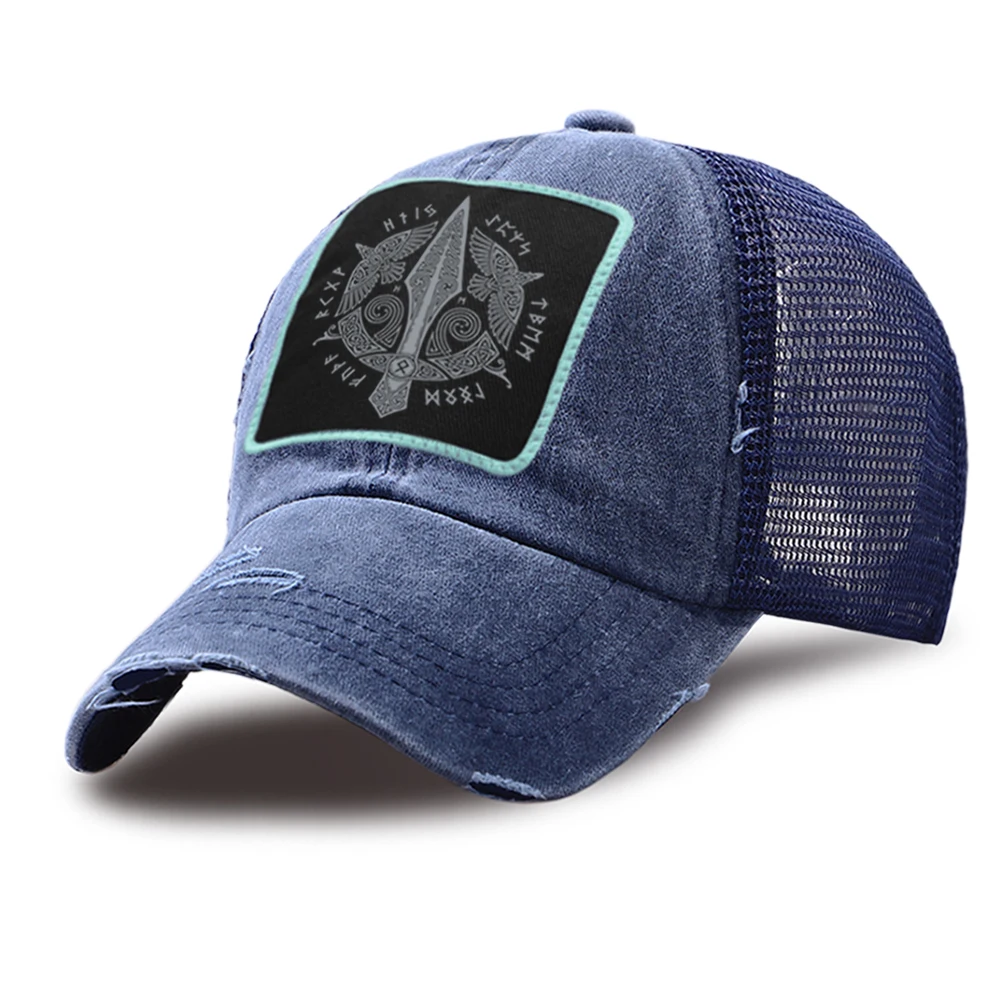 

Vikings Vintage Mesh Riding Hat Women Retro Sport Snapback Hats Outdoor Unisex Trucker Cap Breathable Fray Men Baseball Caps