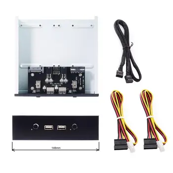 

USB 2.0 5.25 inch 2 Ports Front Panel USB HUB USB 2.0 9Pin Cable for 5.25" CD-ROM Bay