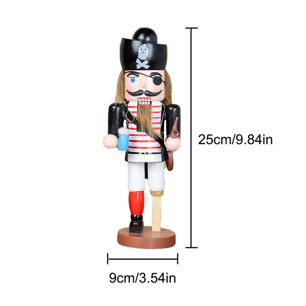 Amosfun Christmas Nutcracker Figurine 25CM Traditional Pirate Nutcracker Soldier Wooden American Nutcracker Holiday Xmas Table Centerpiece for Gift Amosfun Christmas Nutcracker Figurine 25CM Traditional Pirate Nutcracker Soldier Wooden American Nutcracker Holiday Xmas Table Centerpiece for Gift