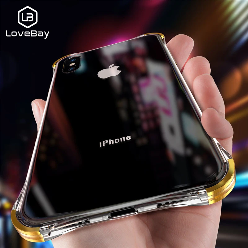

Lovebay Transparent Plating Phone Case For iPhone X XR Xs Max 7 8 6 6s Plus Soft TPU Solid Color Acrylic Cases Back Cover Gift