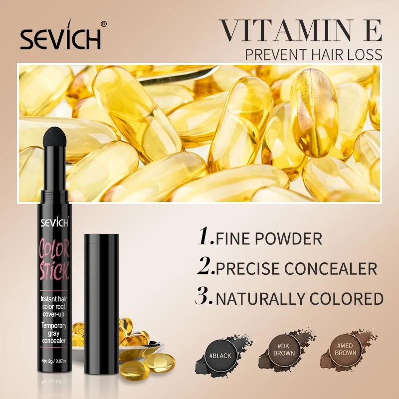 Sevich New Hair Shadow Powder 2g Root Cover Up Stick Hairline Edge Control Powder Filling Hair Line Concealer loss Pen