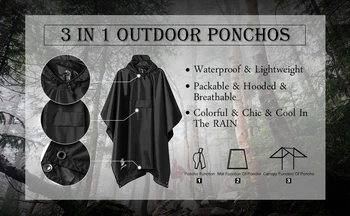 Hooded rain poncho waterproof rain