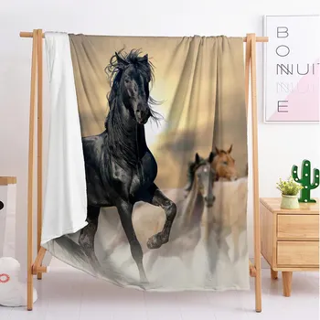 

Dark horse animal Custom blankets Large and small size throw blanket tapestry sleeping blanket soft flannel blanket bedding