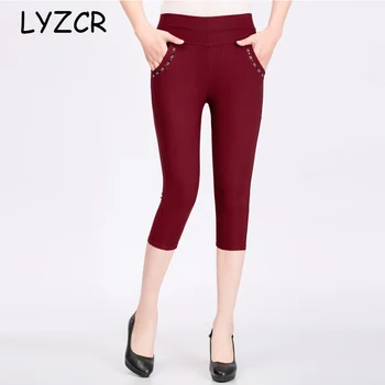 

High Waist Capri Leggings Women Plus Size Summer Knee Length Leggings For Women Slim Skinny Women's Legging Female