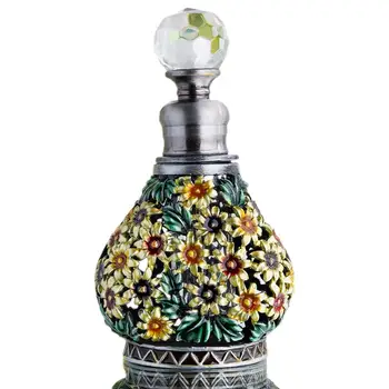 

H&D 6ml Vintage Mass of Flowers Perfume Bottle Empty Refillable Antique Bottle Craft Home Wedding Decor Lady's Gift For Birthday