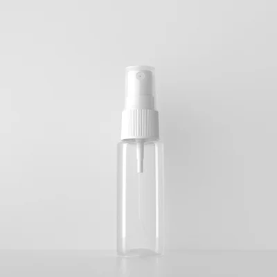 100 шт 20 мл миниатюрная белая пластиковая бутылка с распылителем 20cc пустой контейнер для распылителя духов Samll образец карманные бутылки - Цвет: Clear Bottle White