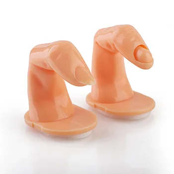 

Profession Free shipping Fake finger Manicure Practice False Nail Portable 4pcs Nail Art Practice Soft Plastic Model Hand