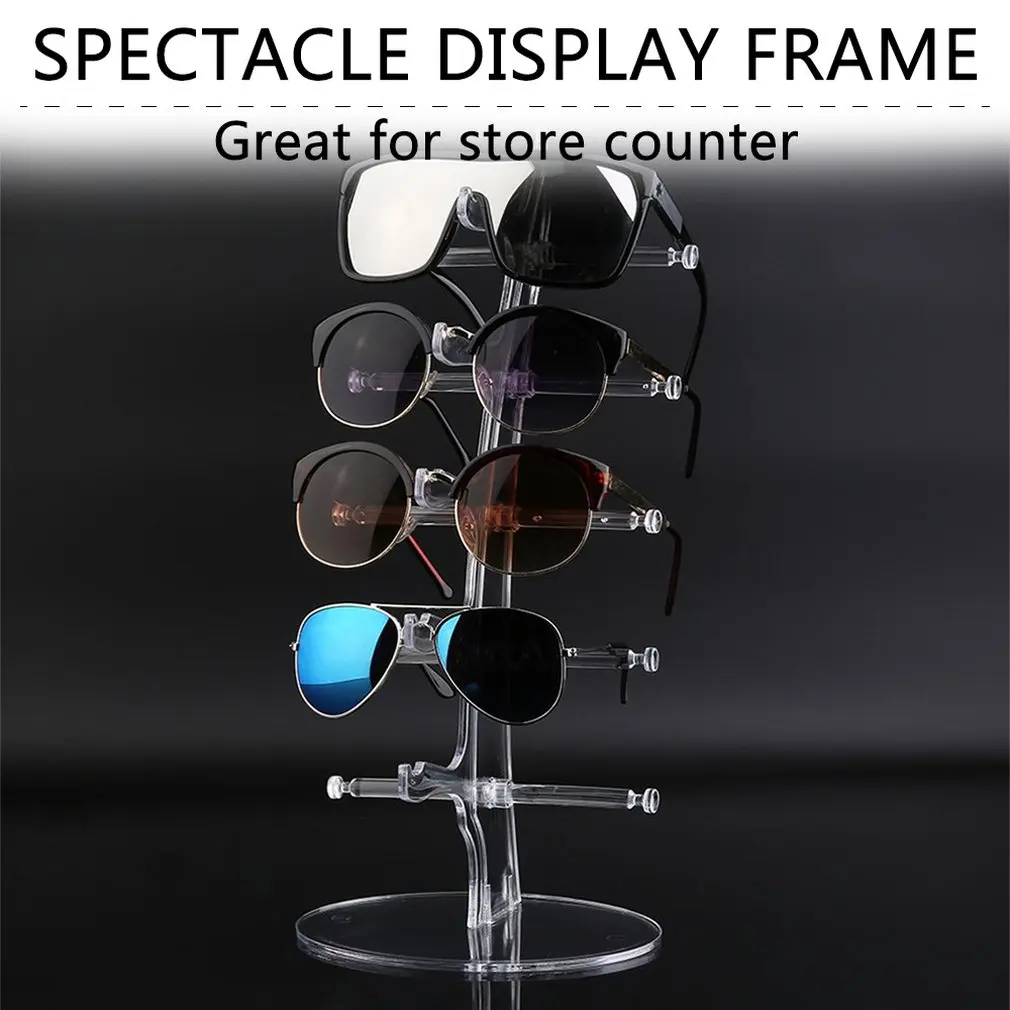 

Pmma & Alloy 5 Pair Sunglasses Glasses Fashion Acrylic Show Rack Counter Eyeglasses Display Stand Holder Transparent