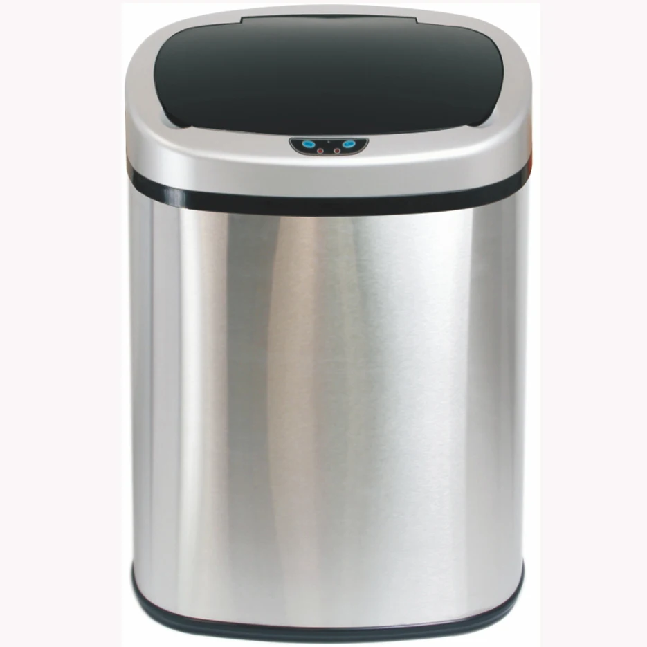 38L Cuboid Бесконтактный мусорный бак датчик мусорный бак без касания мусорный бак инфракрасный мусорный бак из нержавеющей стали - Цвет: silver