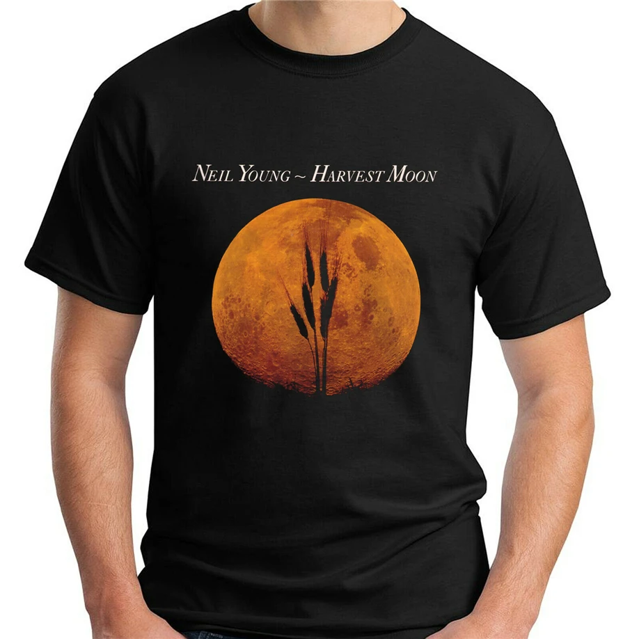 Черная футболка Neil Young Harvest Moon Music Legend размер S-3Xl в стиле хип-хоп |