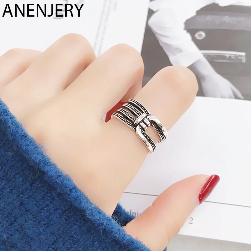 Elegant Sterling Silver Open Pentagram Double Rope-Style Ring