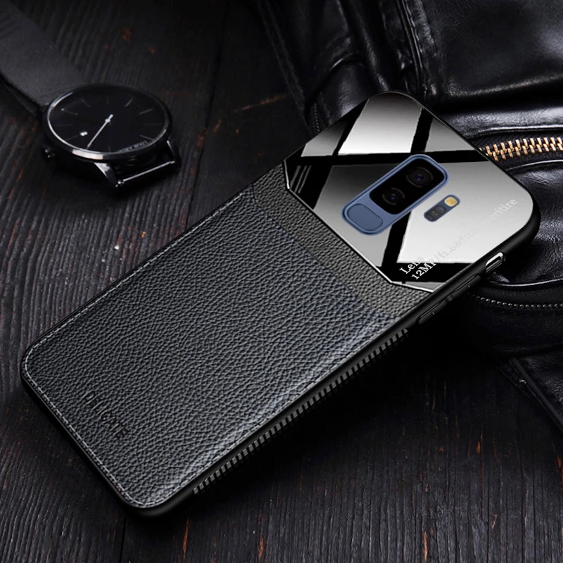 Чехол чехол для Samsung Galaxy S9 Plus S 9 S9Plus кожаные зеркальные стеклянные силиконовые
