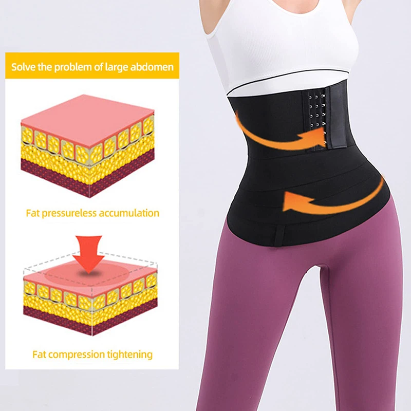 Buckle Snatched Waist Trainer Bandage Wrap Shapewear Tummy Control Corset Body Shaper Hook Trimmer Slimming Hourglass Belt Strap best shapewear for lower belly pooch