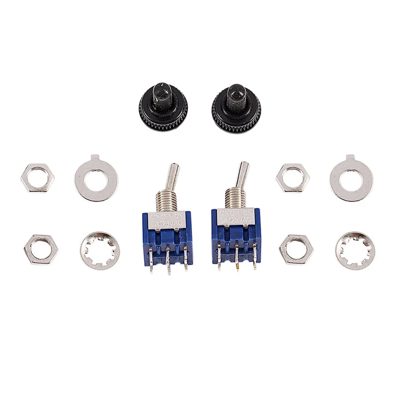 

2Pcs AC 6A 125V DPDT 3 Position ON-OFF-ON Power Control Toggle Switch