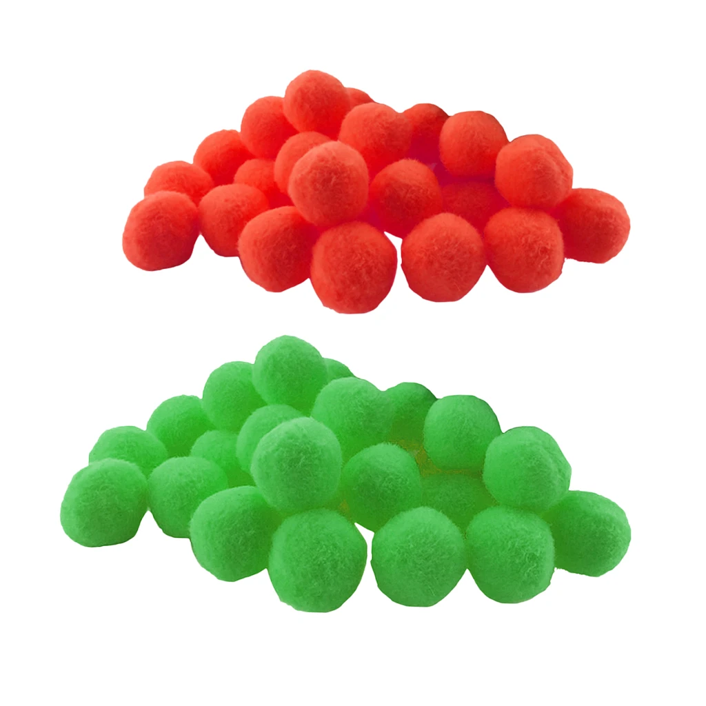 200 Pieces Pom Balls Craft Fluffy Small Craft Pom Balls Crafts Decorations Red and Green Eco-Friendly and Safe DIY Accessory