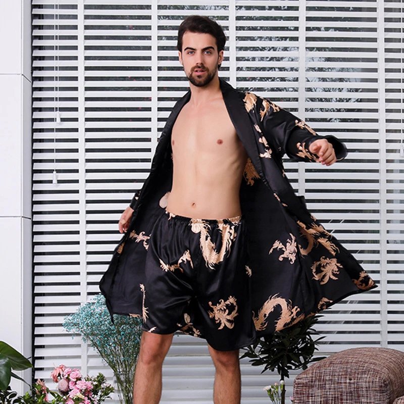 Mens satin dressing gown Clearance