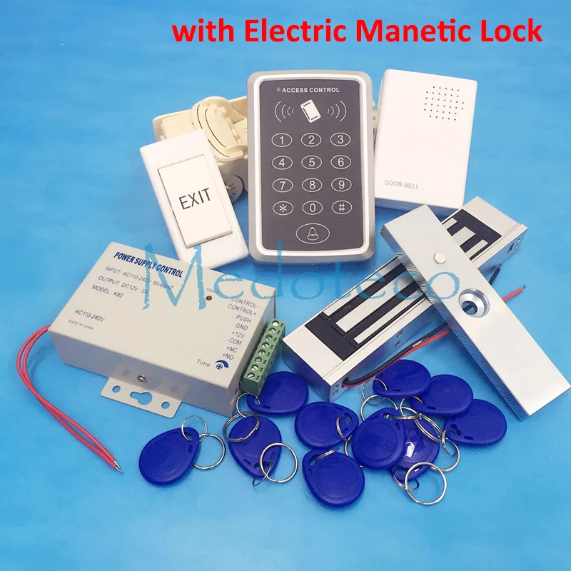 Лучшая полная Rfid система контроля допуска к двери 125 кГц Rfid карта система контроля доступа комплект+ Электрический магнитный замок без Nc Strike Lock - Цвет: EM180 Magnetic Lock